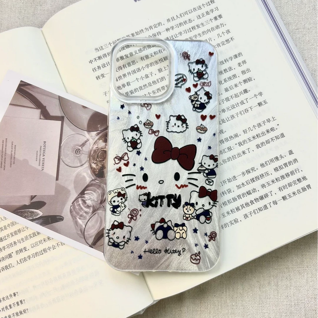 可爱大红蝴蝶结KT猫适用于多型号手机壳