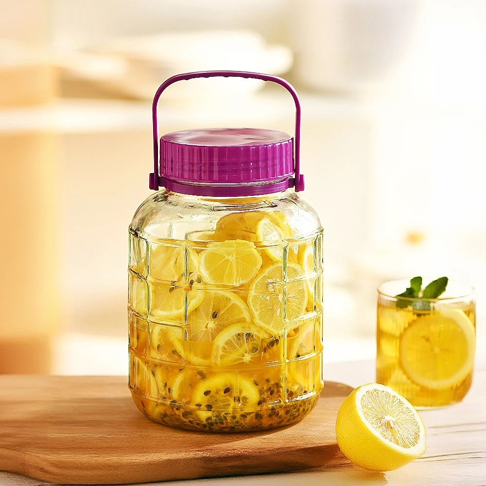 家用玻璃储物罐双层带盖食材玻璃密封罐干果陈皮玻璃瓶子