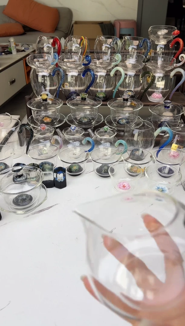 手工艺品玻璃禾器淡然墨绿色普通盒