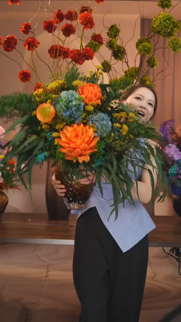 陶瓷花瓶+花束一套