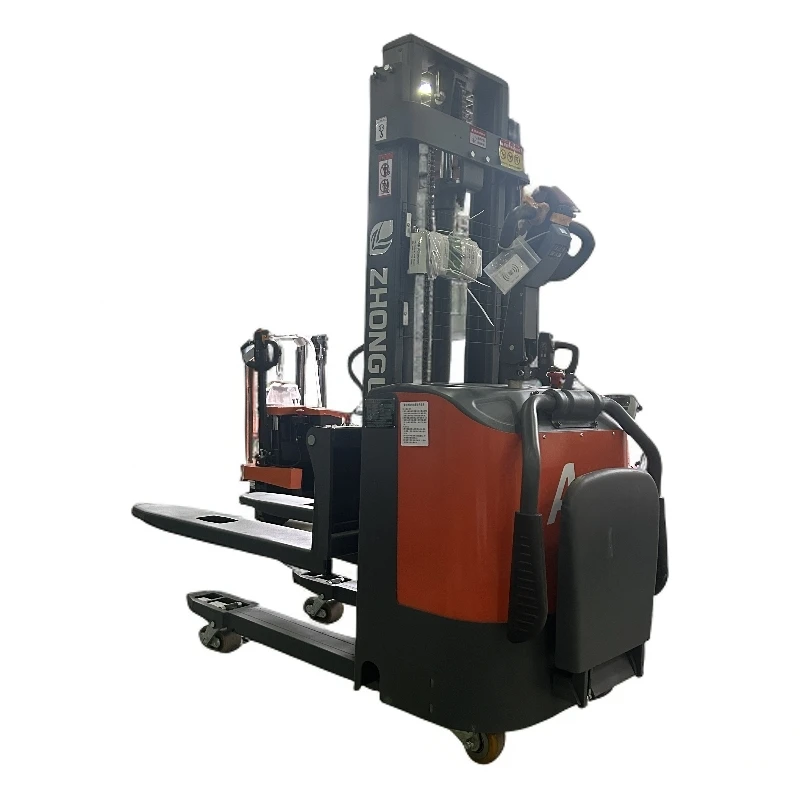 众力全电动站驾式双起升堆高车1.5吨升降搬运车升降堆高堆垛叉车