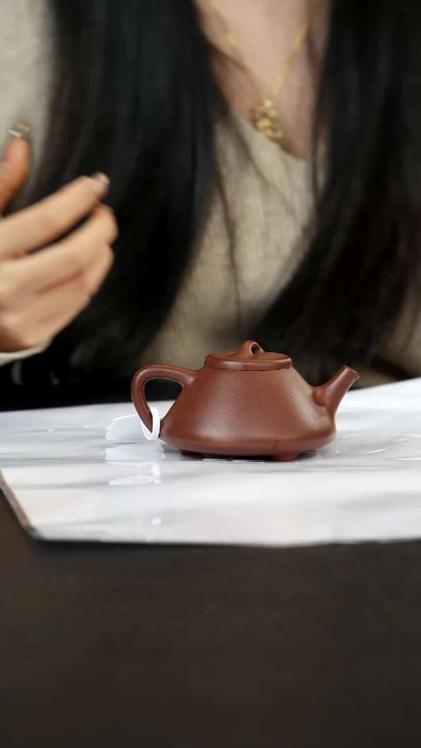 茶壶紫砂壶小生全手子冶光素150cc桃花紫泥