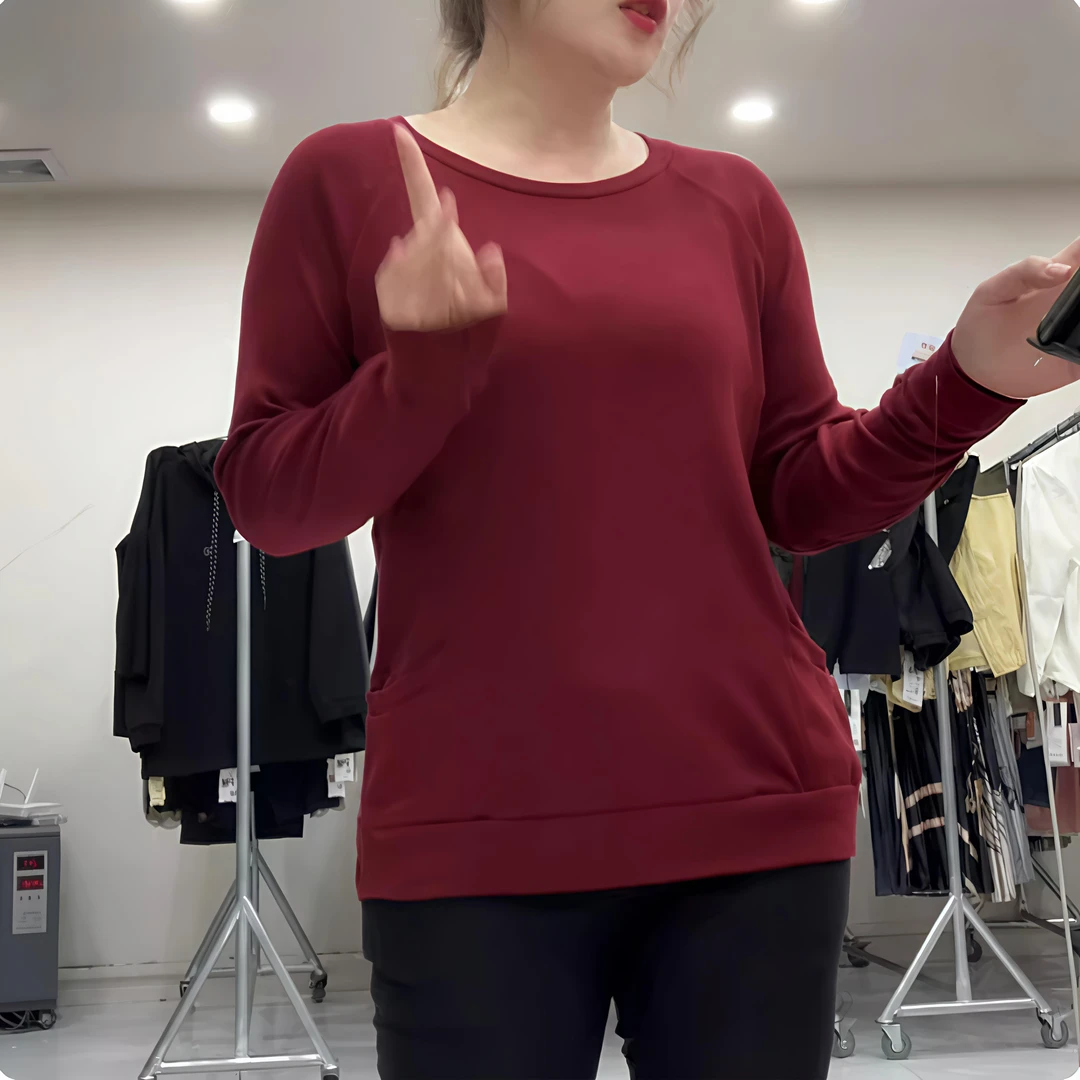 春季款大码女装简约版长袖上衣 3546