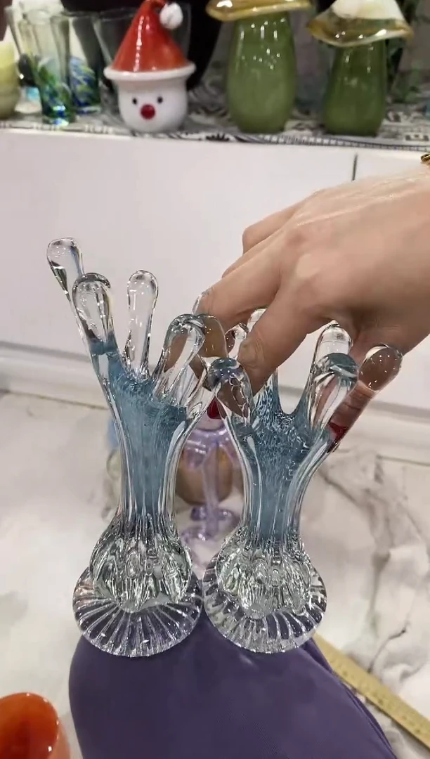 小*乖慕忆家手作琉璃花瓶一对瑕