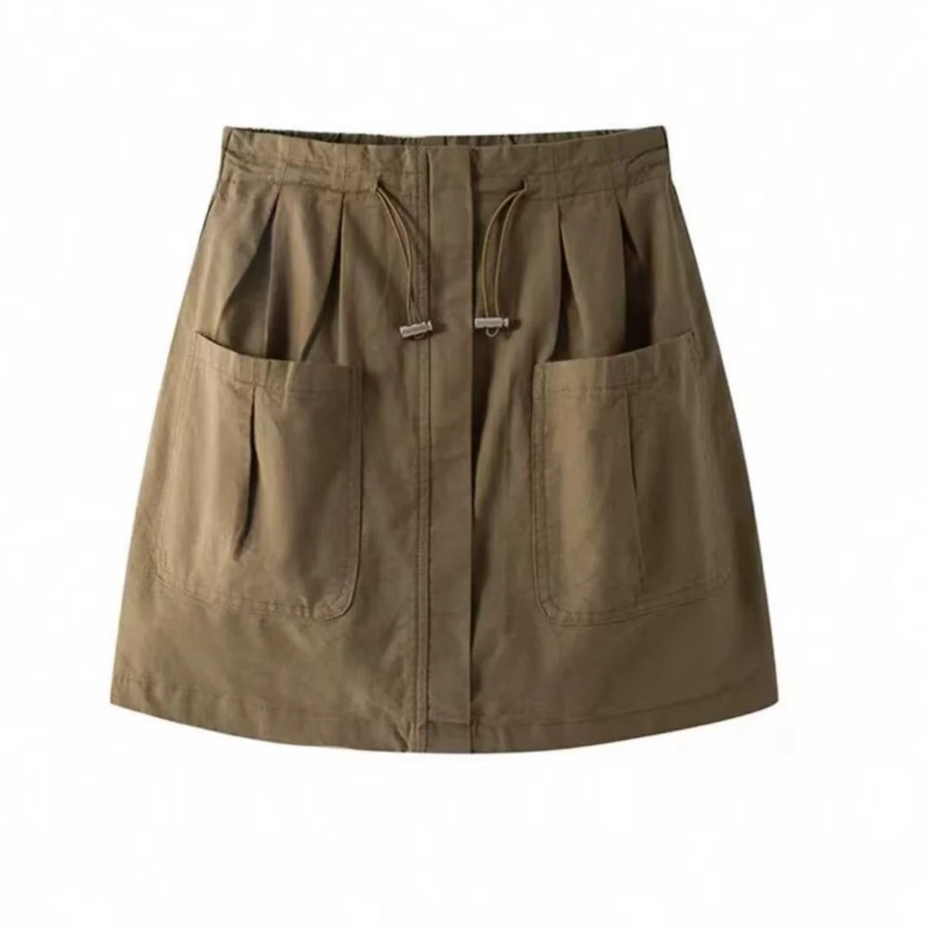 工装半身裙辣妹风抽绳压皱口袋百搭时尚显瘦