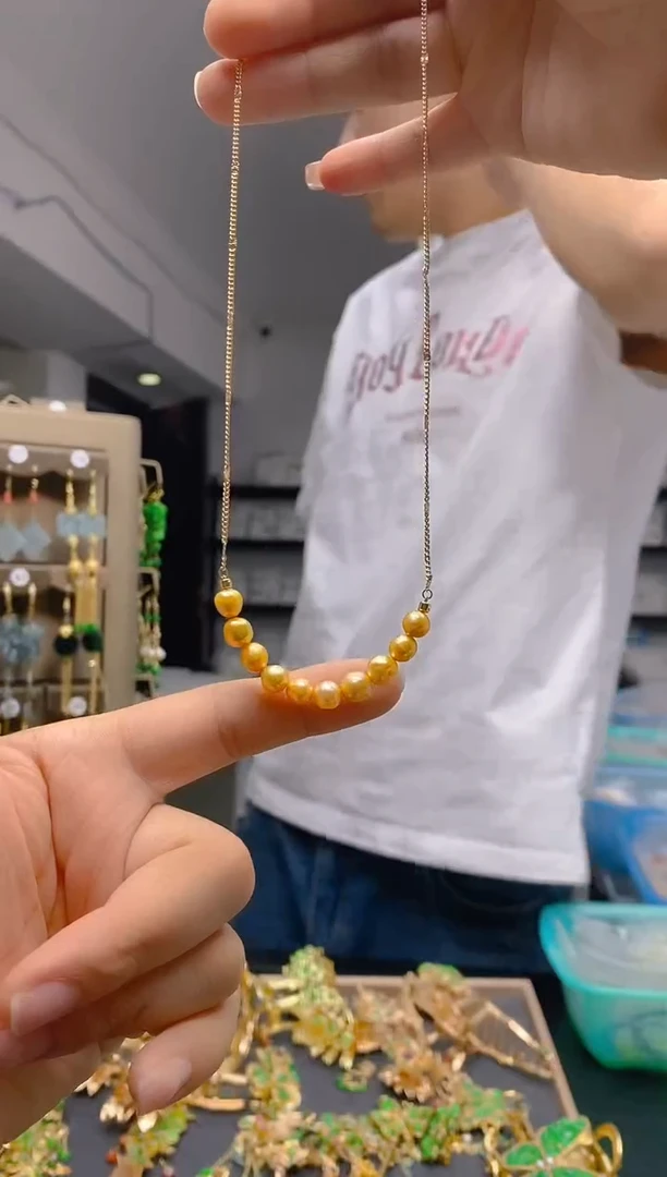 【闪购商品】淡水珍珠耳饰合金060珍珠锁骨链