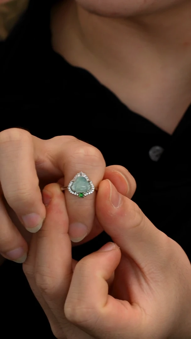 银S925镶嵌戒指翡翠277孤品（no退no换）发货一个