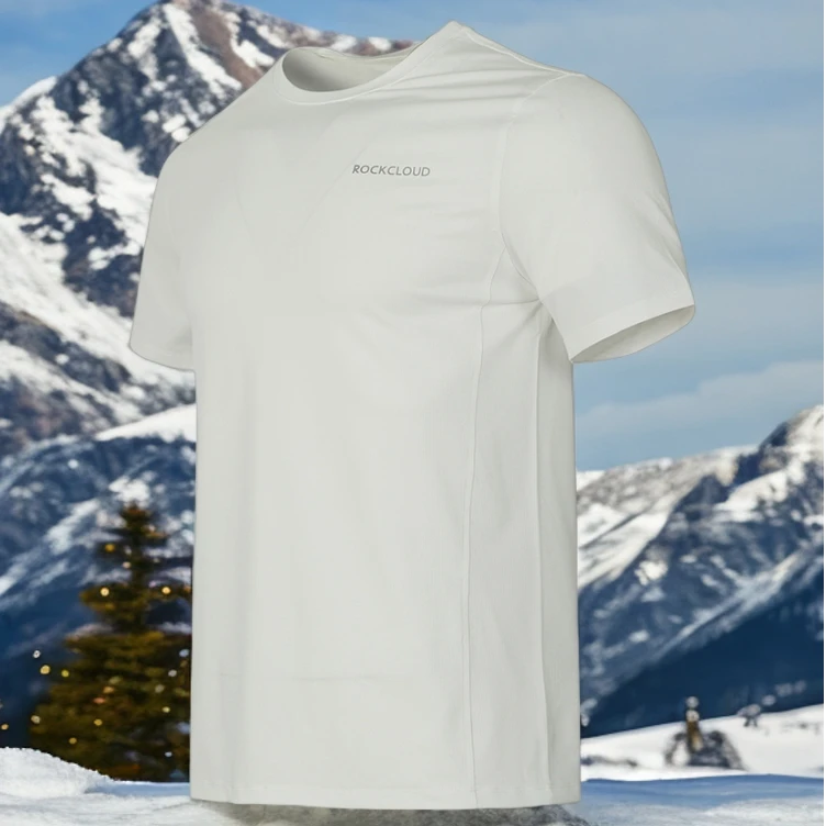 RockCloud/岩云岩云男款夏季休闲跑步圆领速干短袖珍珠纱T
