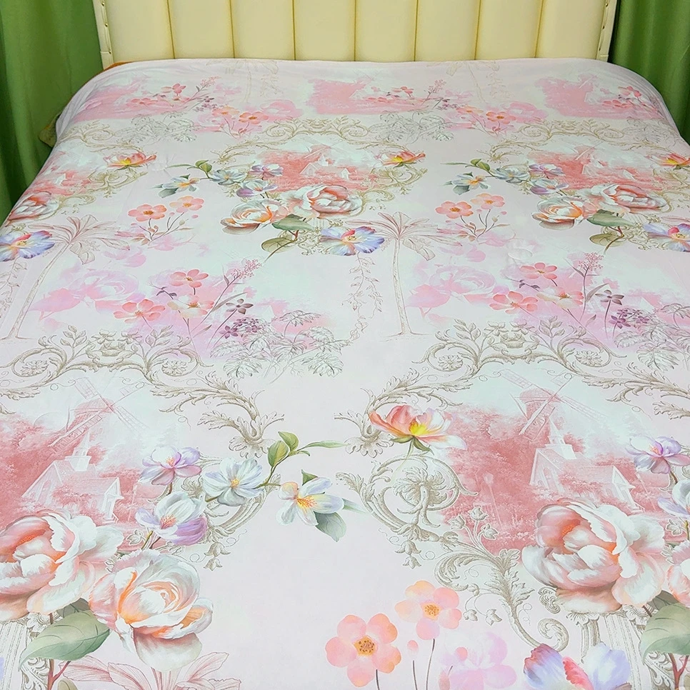 超细旦凉感丝夏被--蔷薇粉