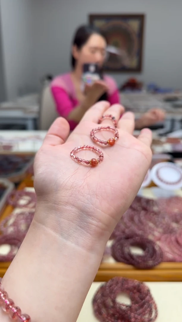 未镶嵌戒指水晶金草莓金太阳戒指 多样性发一