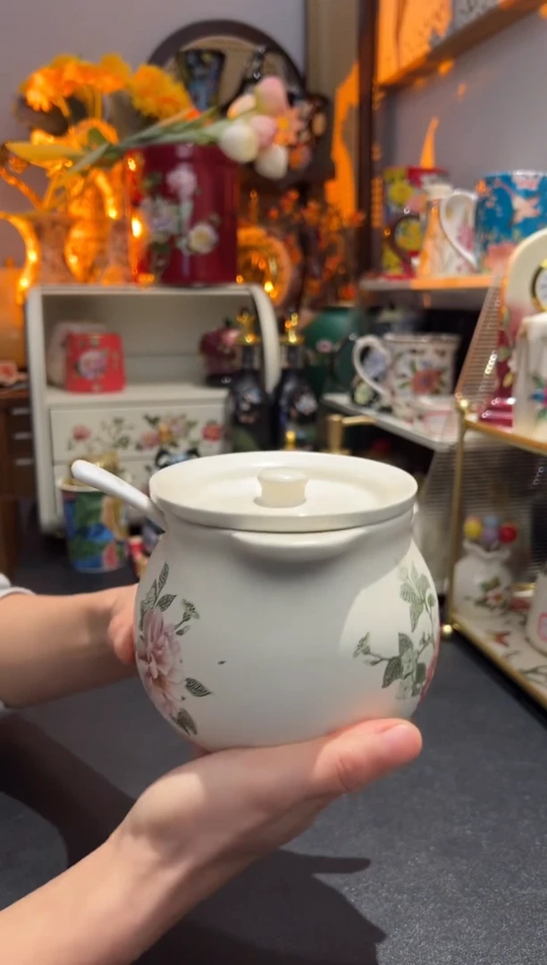 外贸陶瓷家居百货-高温瓷猪油罐