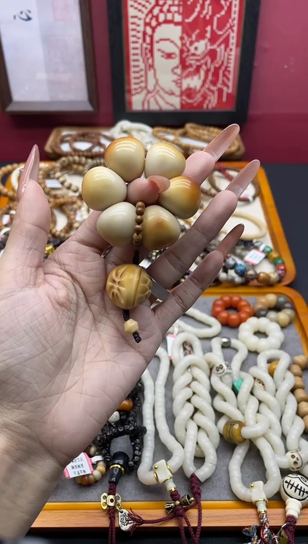 手串菩提根/象牙果象牙果碳烤蒜瓣大肠手捻搭配龟背