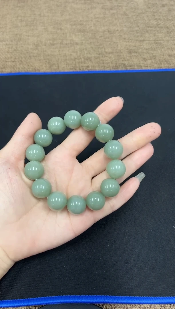 手串未镶嵌和田玉纯天然和田玉且末蓝天空蓝卡16mm手串 HA16