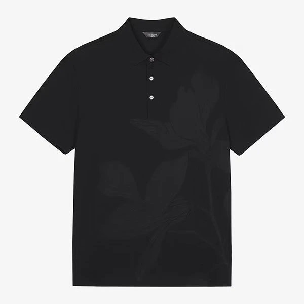 男士休闲黑色T恤男装翻领春夏男款宽松上衣夏季透气polo短袖简约