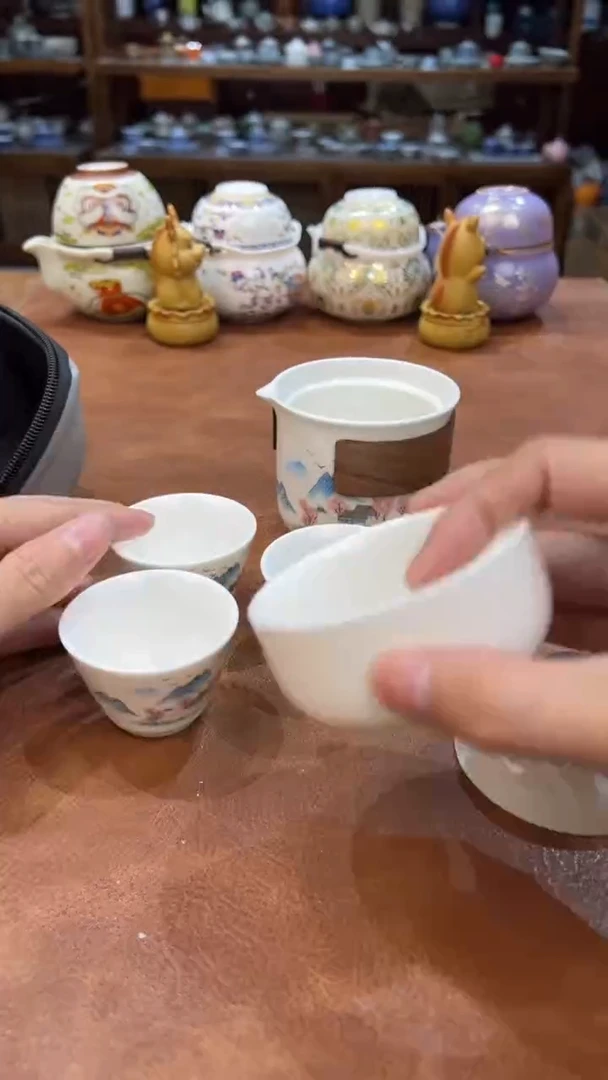 真的很便宜会开片的旅行茶具