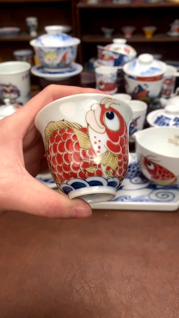 【闪购商品】昨明 （福利价格）红鱼小岩茶盖碗
