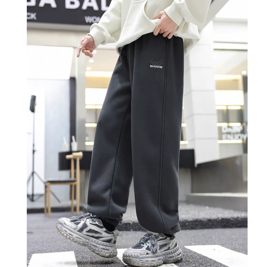 【加绒】KZ-59209 儿童运动卫裤休闲裤舒适百搭加绒束脚长裤