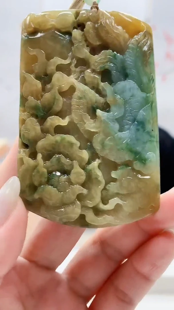 定制翡翠未镶嵌4812lr-毛货挂件254