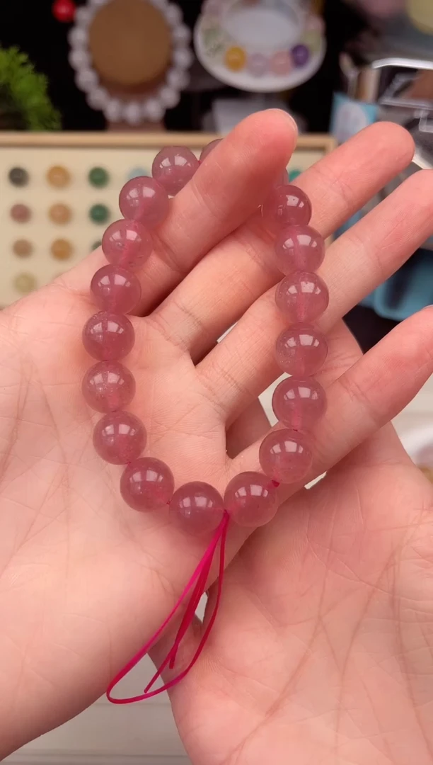 未镶嵌珠宝半成品水晶草莓晶12MM素圈