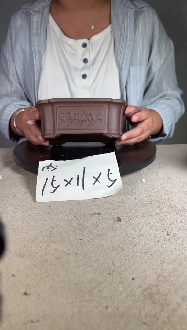 宜兴紫砂花盆小盆
