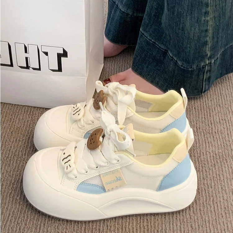 啄木鸟厚底小白鞋女鞋子2025新款爆款夏季薄款透气网面休闲板鞋