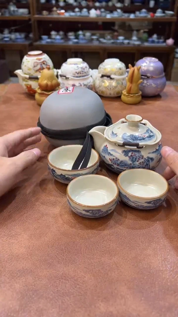 真的很便宜会开片的旅行茶具