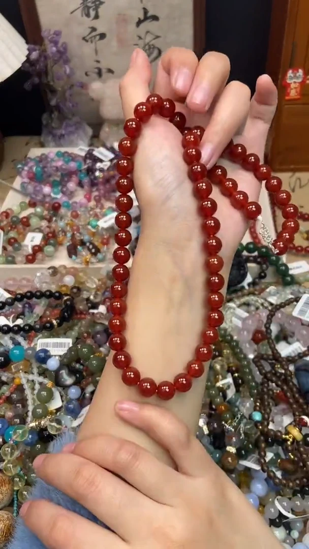 银S925镶嵌玛瑙项链525