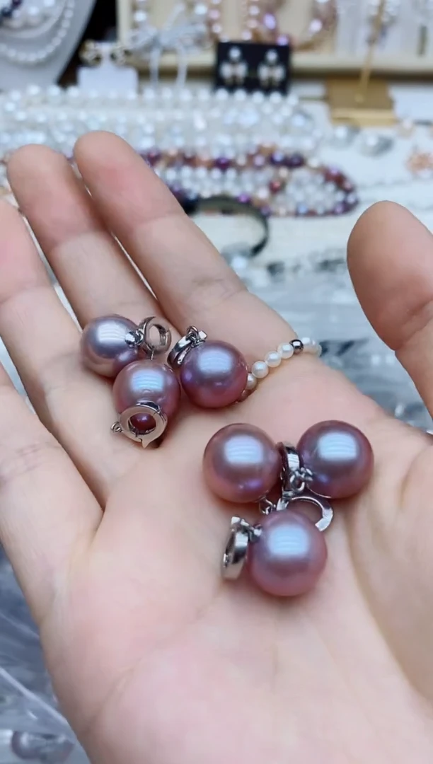 吊坠(不含链)银S925镶嵌淡水珍珠吊坠 多样性发其一