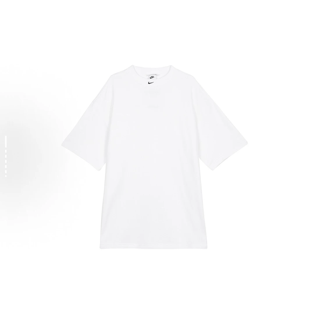 NIKE/耐克纯色logo白色短袖T恤DX0188-100(版型很大，拍小两码)