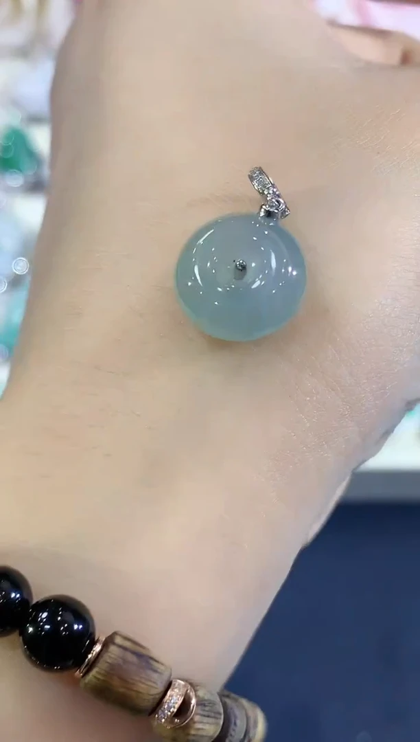 吊坠(不含链)18K金镶嵌翡翠B6