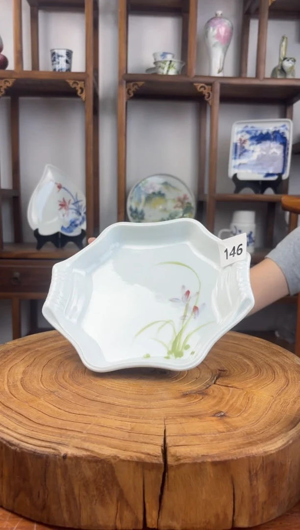 瓷片国韵瓷坊-手工手绘八方盘146