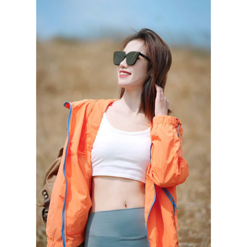 冰丝防晒服男夏季美式潮牌户外休闲立领宽松防紫外线夹克外套上衣