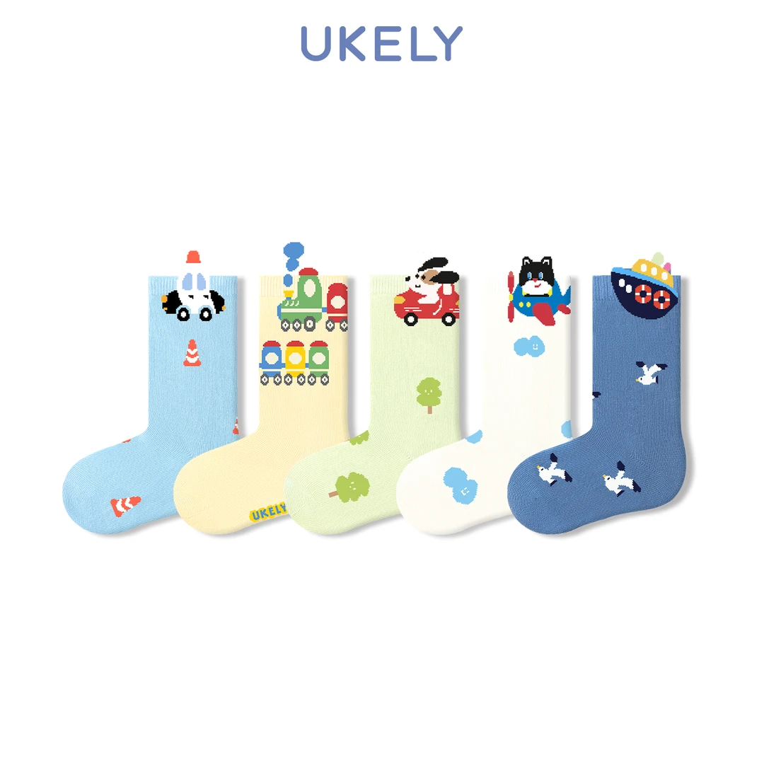 儿童袜子春秋季棉运动透气女孩宝宝棉袜春款卡通可爱男童中筒袜