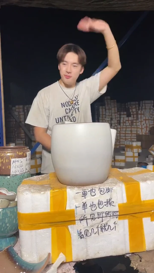 紫砂花盆宜兴紫砂粗陶花盆20*20