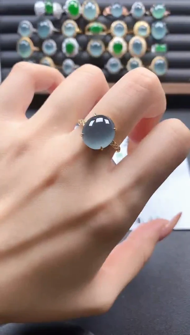 银S925镶嵌戒指翡翠51511