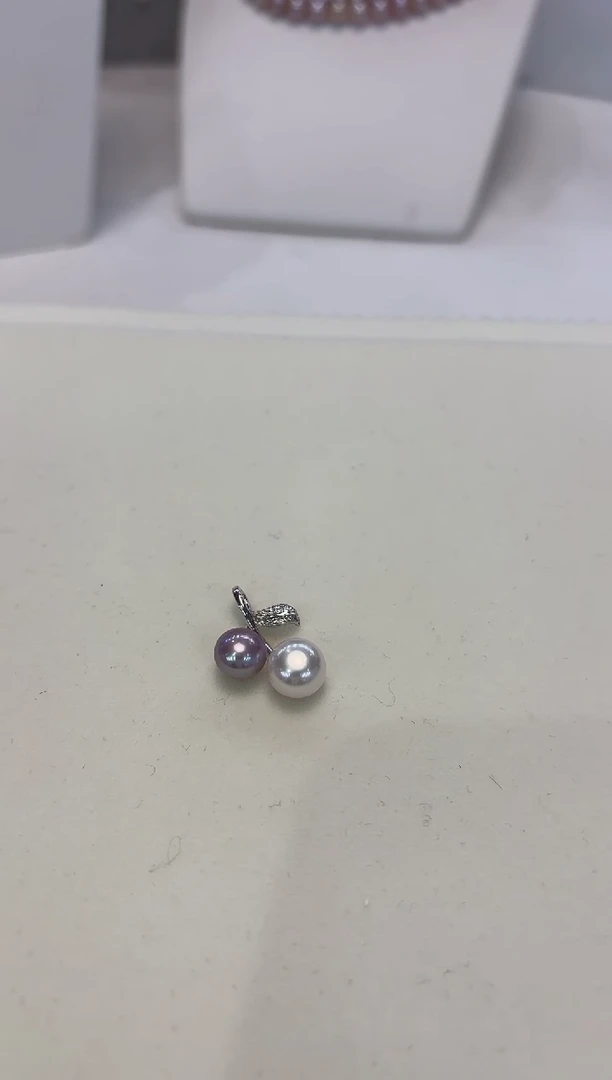 淡水珍珠银S925镶嵌吊坠(不含链)1#