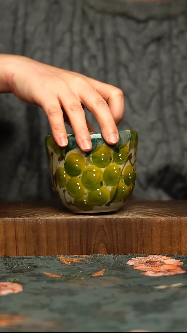 杯釉下彩手工手绘同款陶器