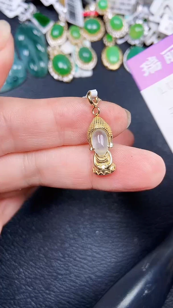 颈饰银S925镶嵌翡翠978