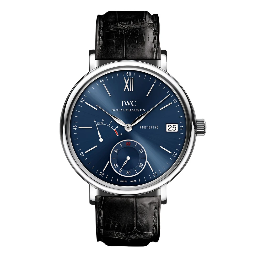 99新 IWC/万国 柏涛菲诺八日链/IW510106/45mm蓝盘机械背透男表