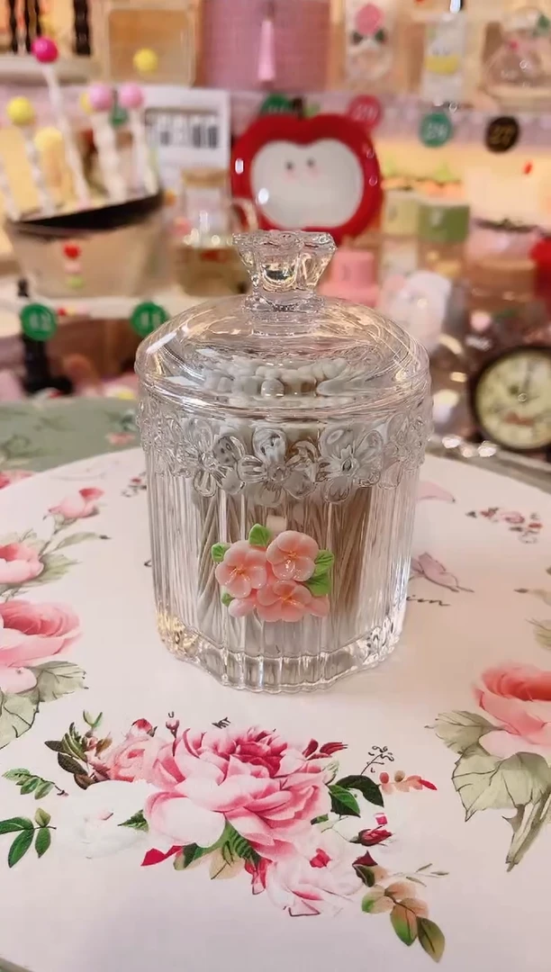 【闪购商品】摆件小花棉签罐品质好，发货快，放心拍