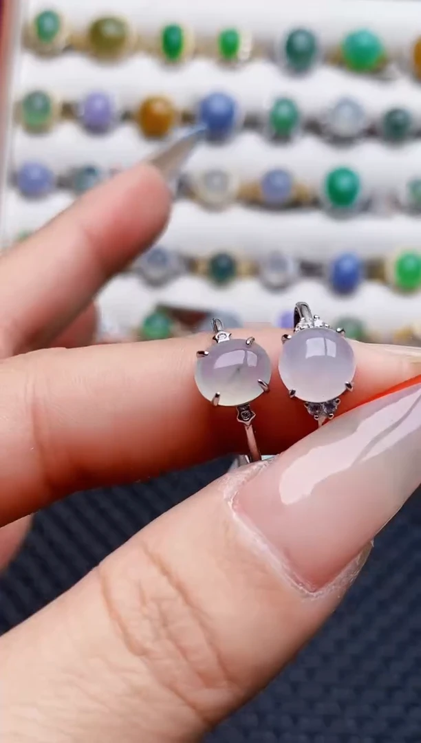 银S925镶嵌戒指翡翠6356