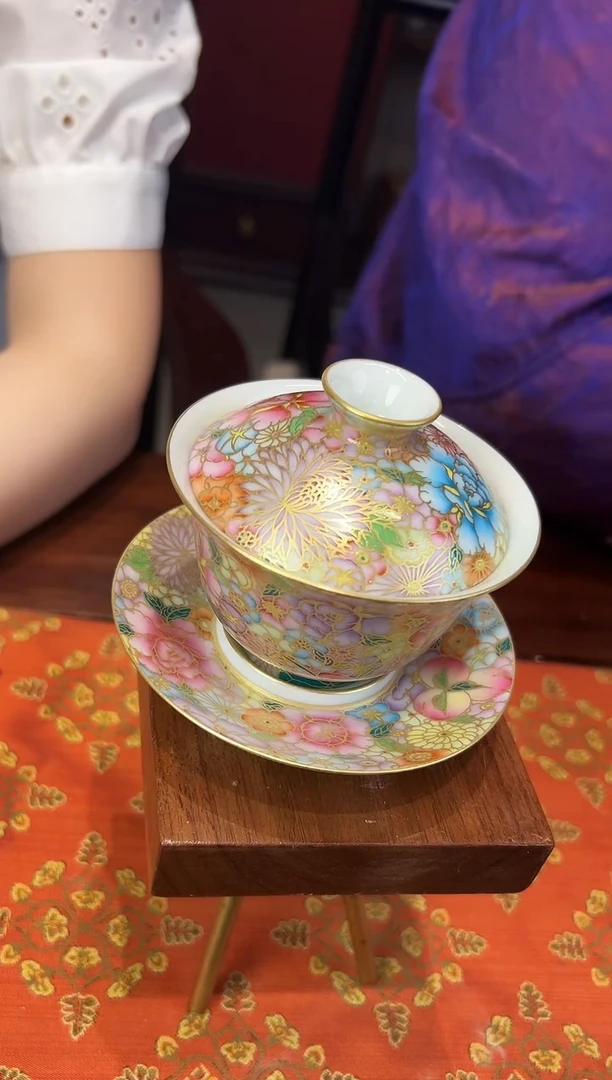 浮梁瓷局万花三才盖碗