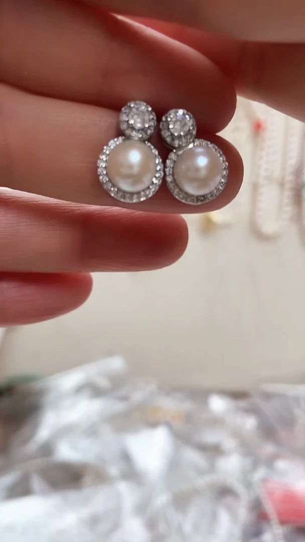 【闪购商品】淡水珍珠耳饰合金珍珠耳饰