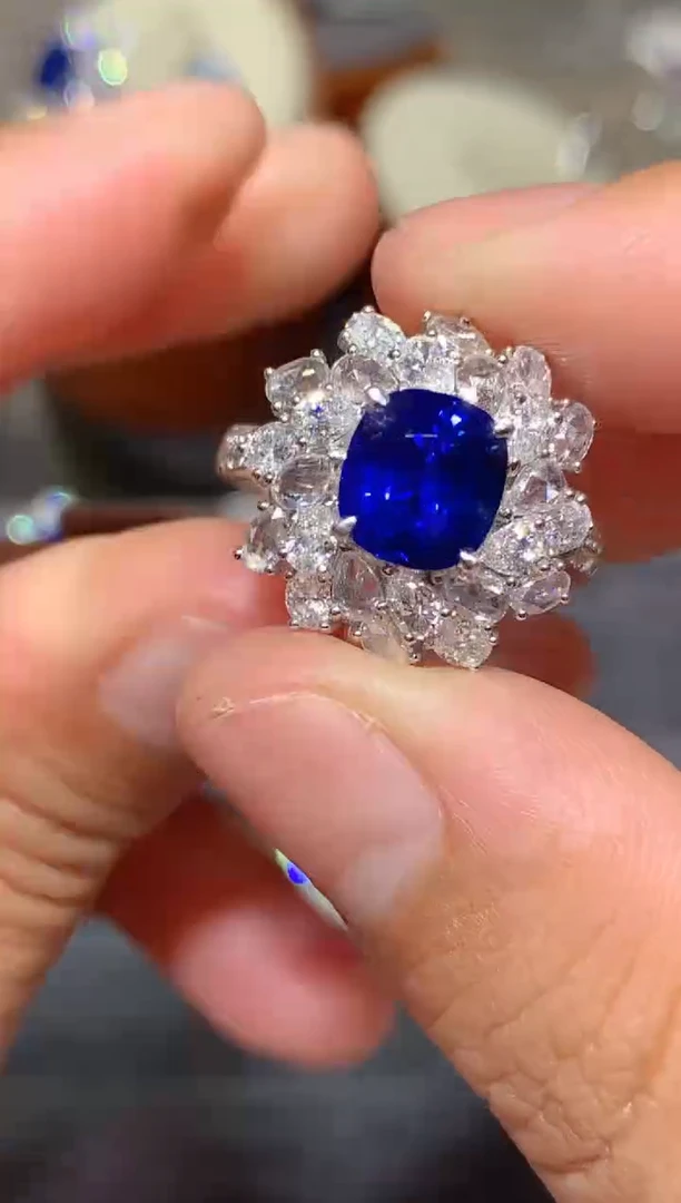 戒指蓝宝石铂Pt950镶嵌3.07CT