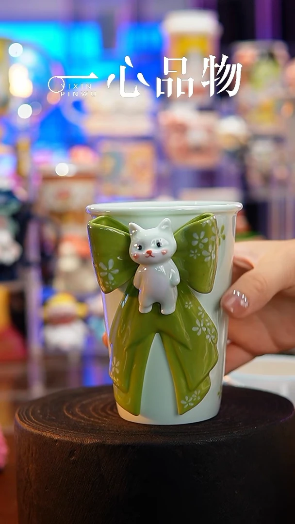 杯子瓷146-3景德镇手工手绘杯子摆件