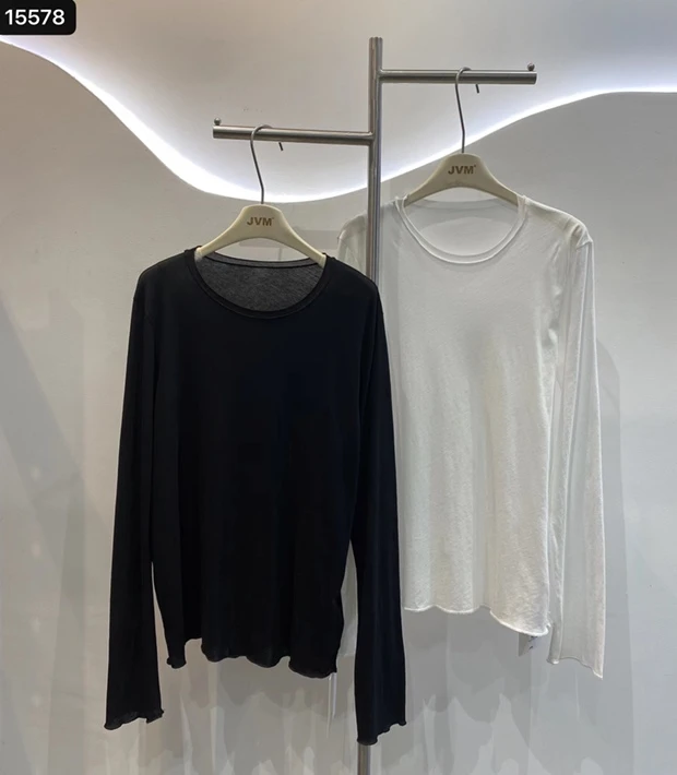 15578尚百搭圆领长袖T恤修身显瘦打底衫女上衣