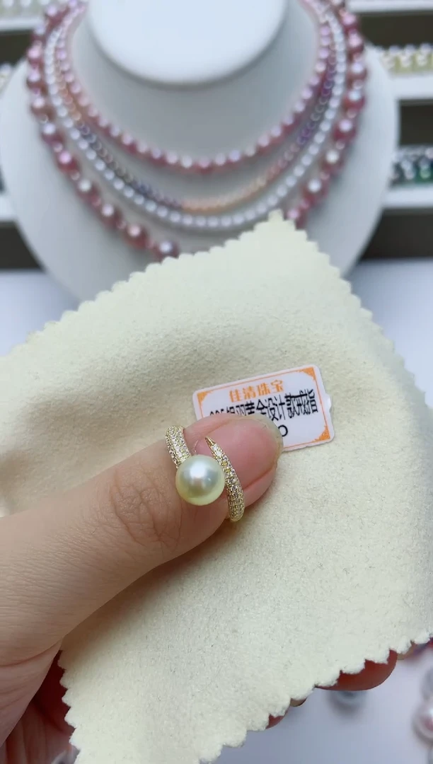 海水珍珠银S925镶嵌戒指W35