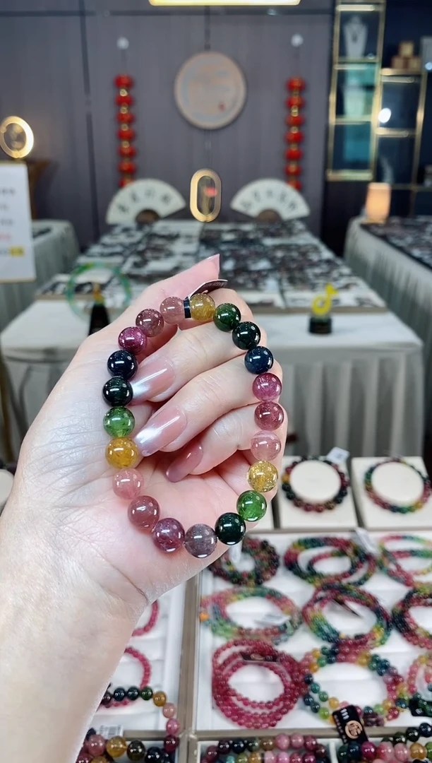 未镶嵌老矿碧玺单圈手串9mm+碧玺多样性发货一条hon