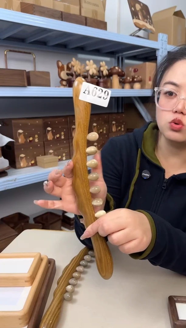 木629特价绿檀木实木牛角擀筋棒