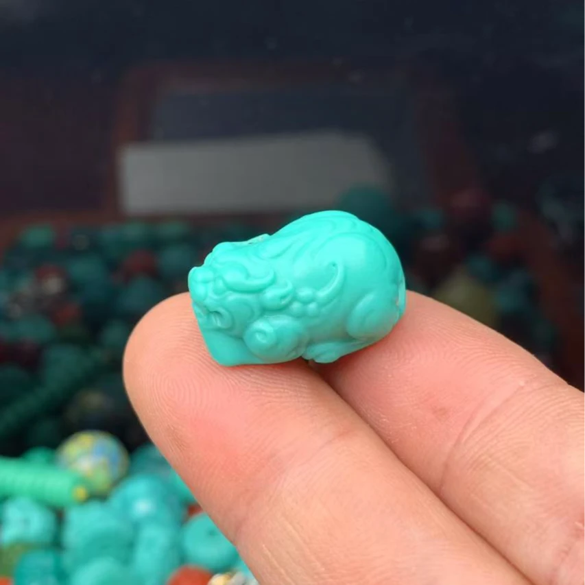 【085】13mm绿色貔貅文玩配饰
